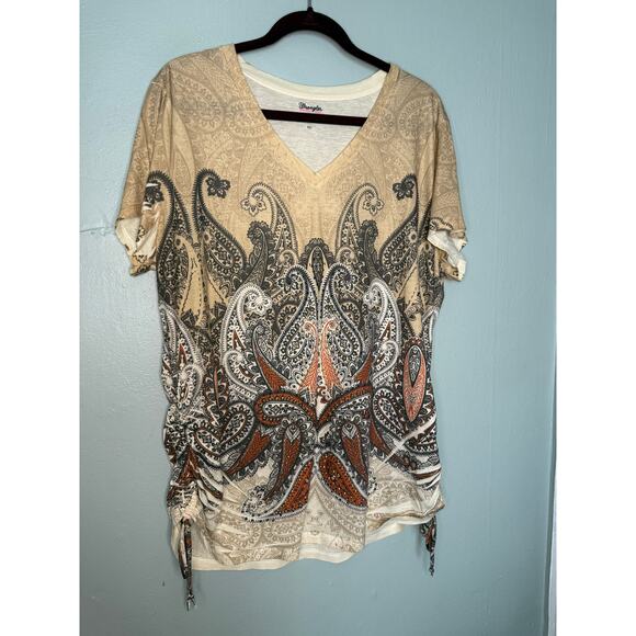 Wrangler western rouched sides sequin blouse - Picture 1 of 7
